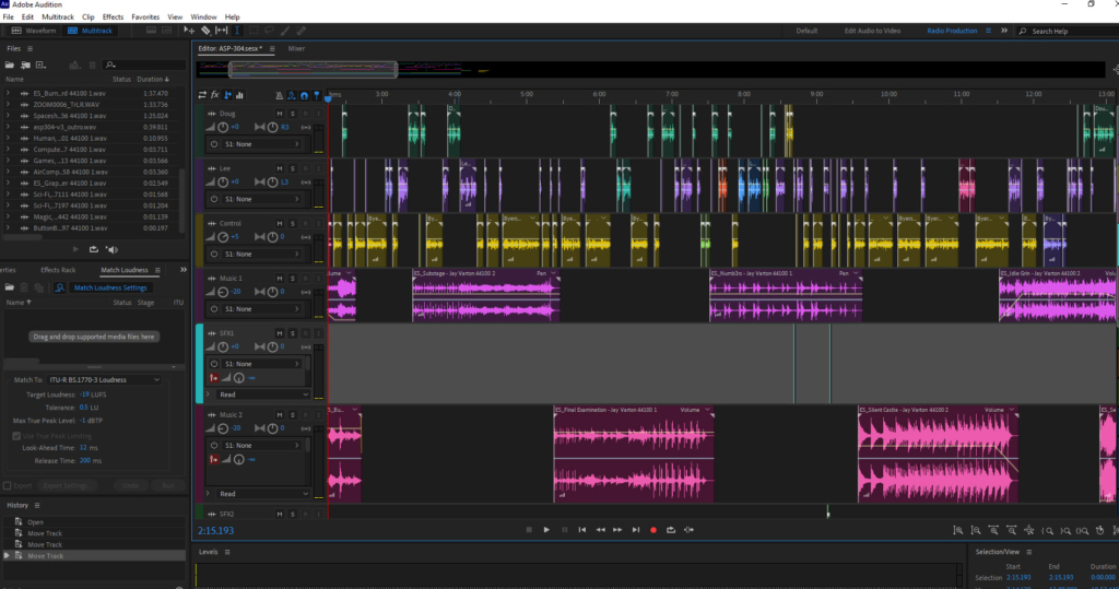 adobe audition podcast editing screenshot