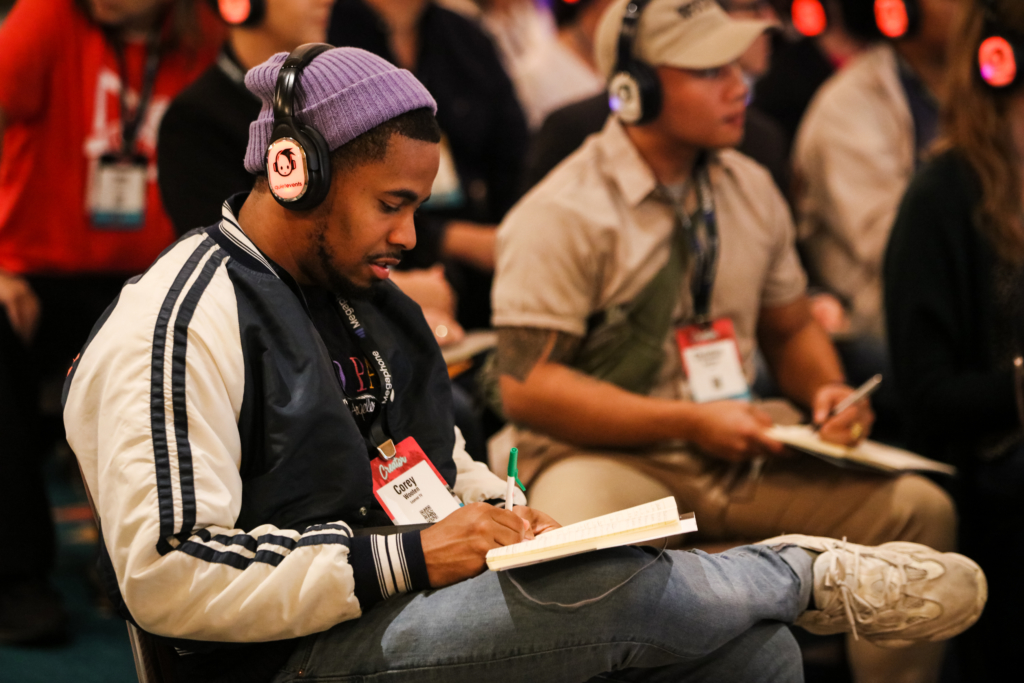 Attendees at a previous Podcast Movement