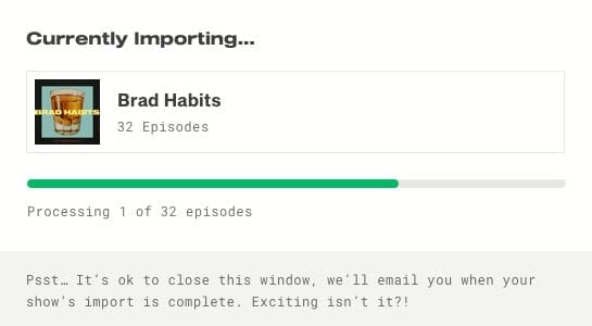 Importing a Podcast to Simplecast