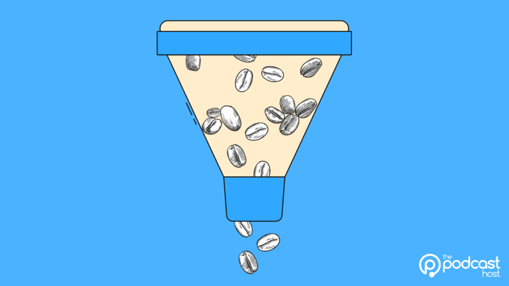 funnel of coffee beans