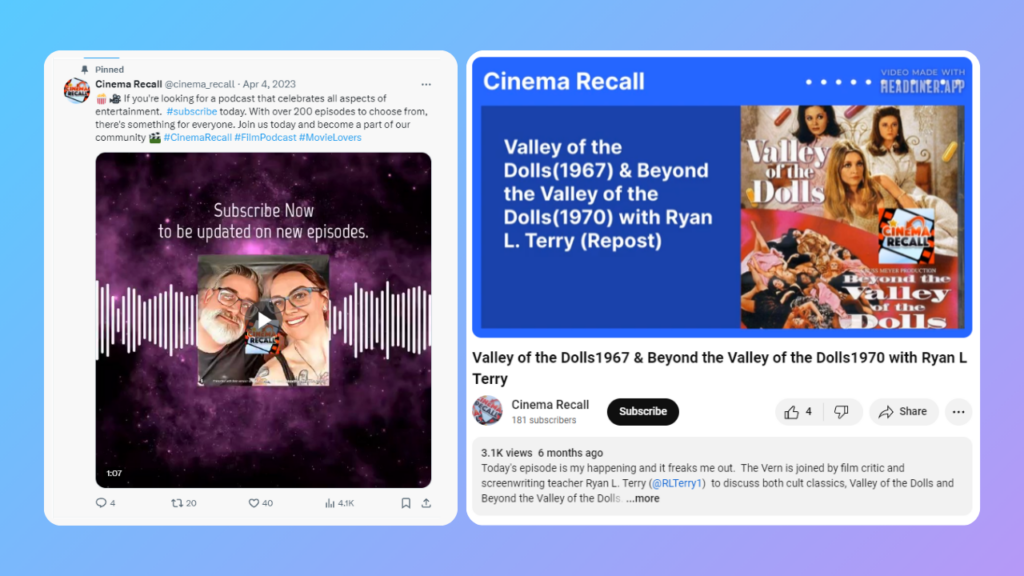 Cinema Recall's audiograms