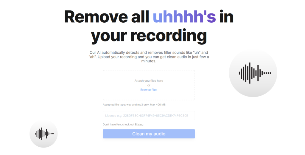 Cleanvoice UI: Cleanvoice review